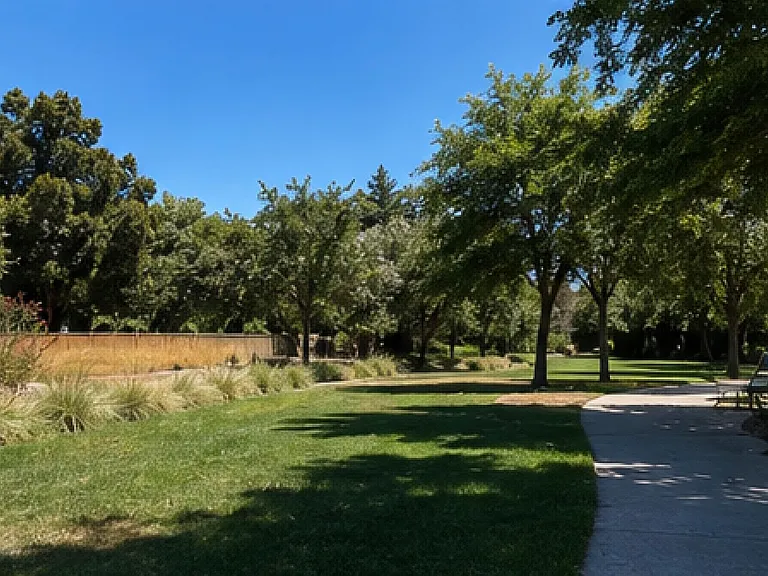 Expansive greenbelt and nearby bicycle paths