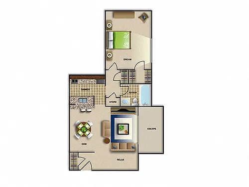 Floor plan 1 Bedroom