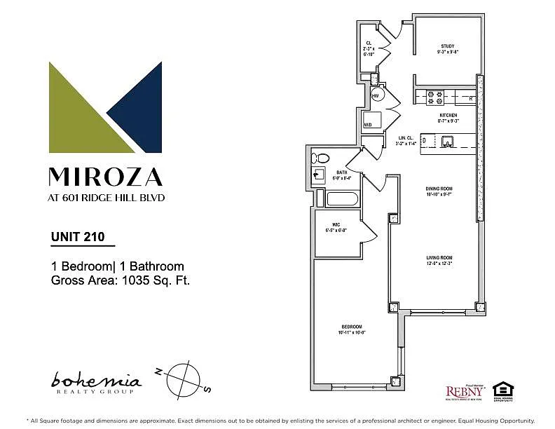 Floor plan 1br w Office 10 Line