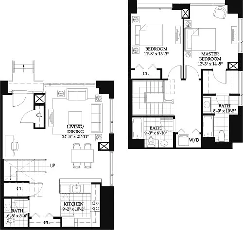 Floor plan Asteria Two Bedroom Townhome (2)