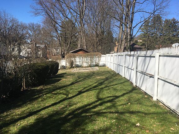 Fenced in backyard with gardening beds!