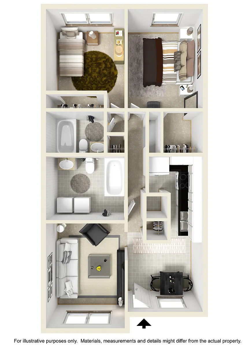 Floor plan 2 Bedroom 2 Bath