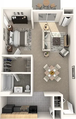 0 Bedroom, 1 Bath 0 Bedroom, 1 Bath