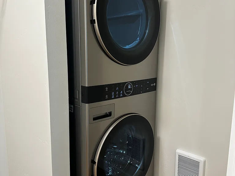 New w/d accessible in primary walk in closet.