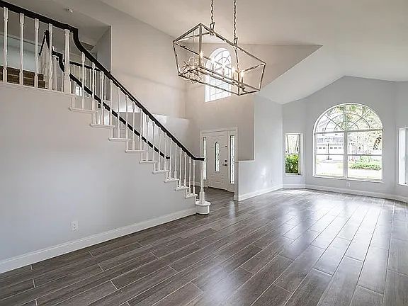 Entrance from vaulted dining room area
