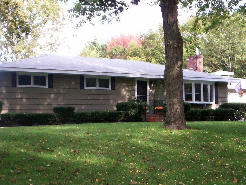 Front yard and garages
