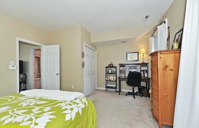 Spacious bedroom with large closet and room for desk or other furniture