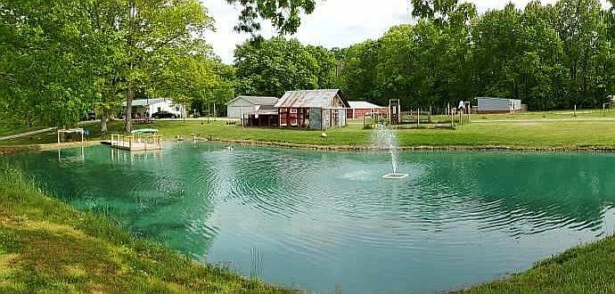 Pond View of Buildings