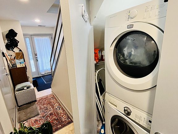 Washer and dryer on first floor
