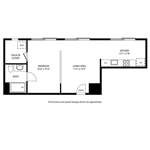 Floor plan Urban 1 Bedroom A3
