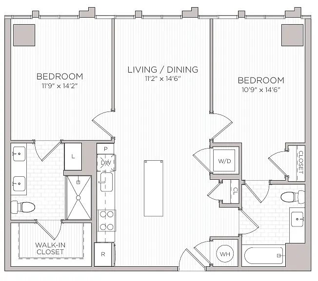 Floor plan B1 WDU 80% - Call For Income Restriction