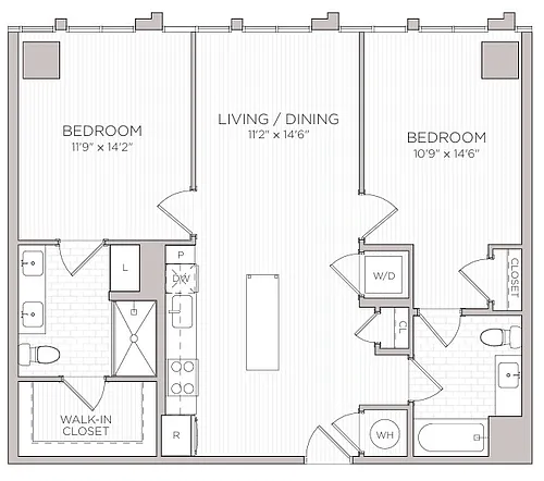 Floor plan B1 WDU 80% - Call For Income Restriction