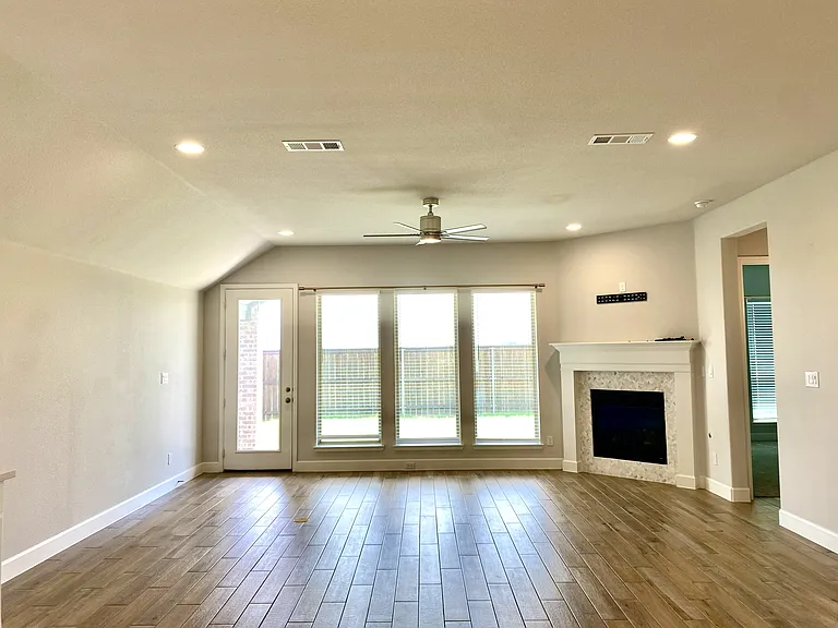 Living room with fireplace