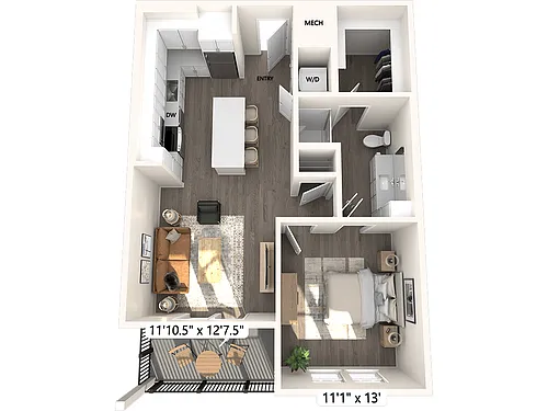 Floor plan A2-731sf-305-605