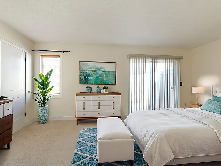 Virtually staged Master Bedroom