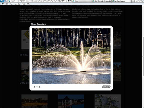 Community lake with fountain