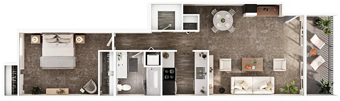 Floor plan 1X1 C