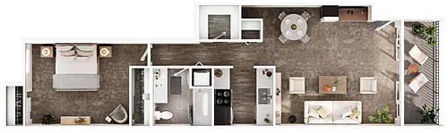 Floor plan 1X1 C