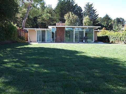 view from backyard toward house