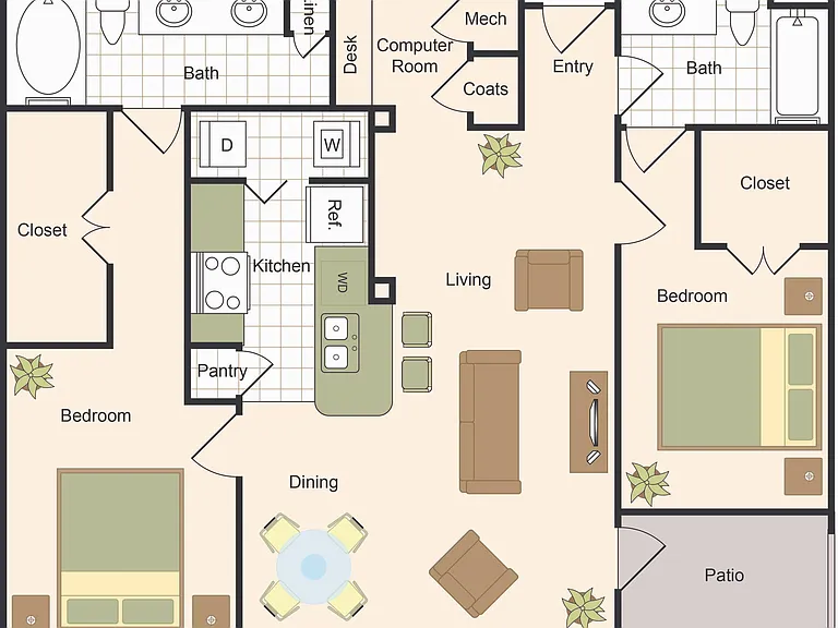 Two Bedroom Floorplan Two Bedroom Floorplan