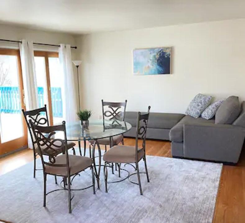 living room and dining area combo comes with sofa and dining table. can be delivered empty.
