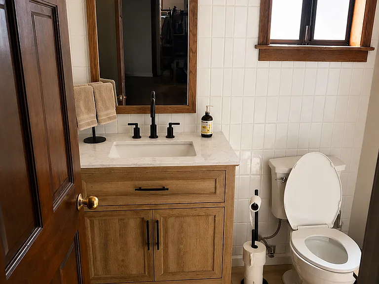 Newly renovated bathroom.