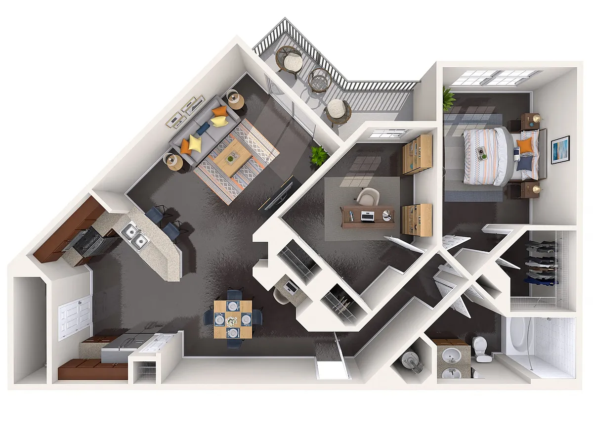 Floor plan Two Bedroom One Bath