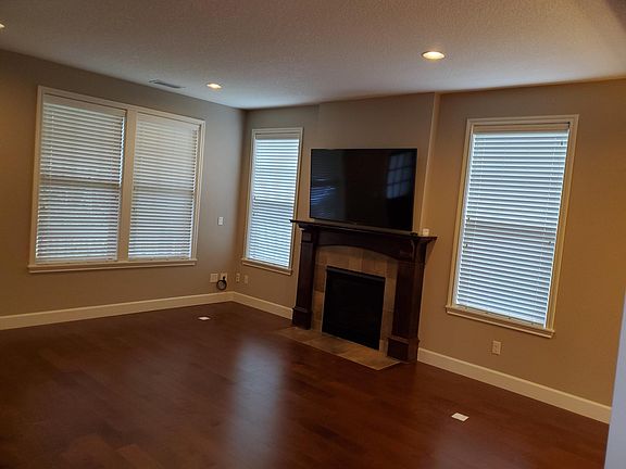 Fireplace in living room.