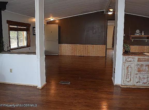 Between living and kitchen