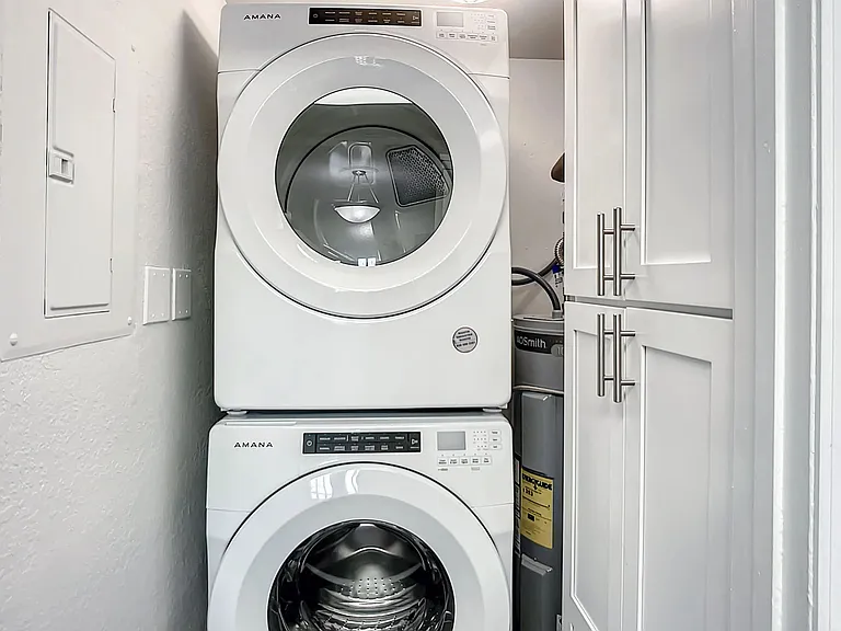 Select floor plans feature stackable washer and dryer appliances for added flexibility and space-saving convenience.