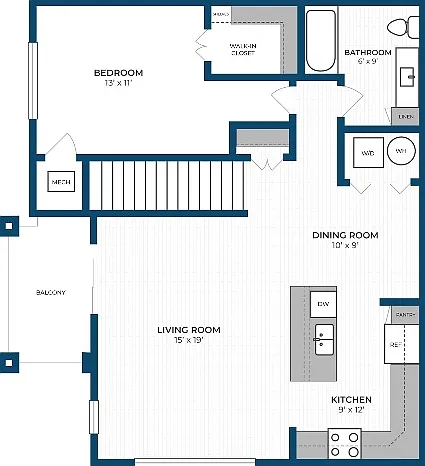 Floor Plan 1G | Seasons at Mount Pleasant | Apartments in Mount Pleasant, WI Floor Plan 1G | Seasons at Mount Pleasant | Apartments in Mount Pleasant, WI