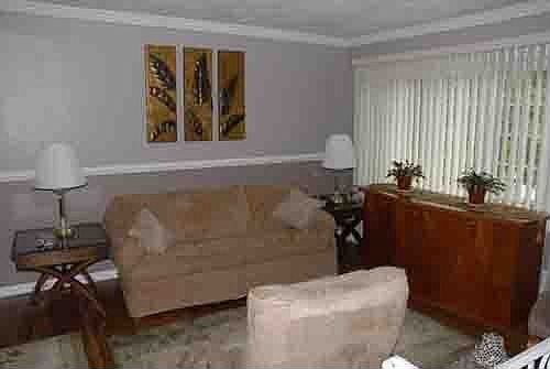 The living room adjoins the dining room.