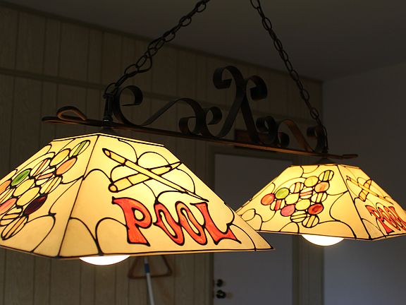 vintage pool lights rec room