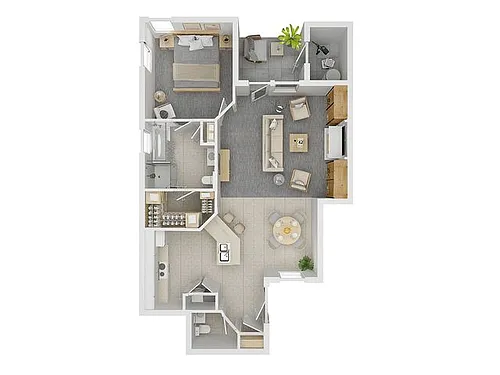 Floor plan 1 Bed 1.5 Bath