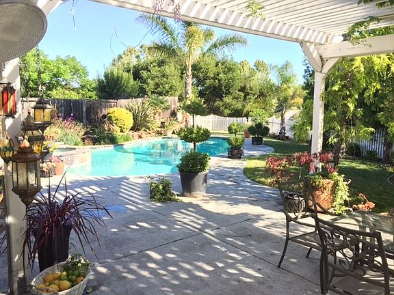 patio and pool