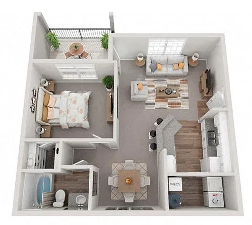 Floor plan Plan - 1x1A
