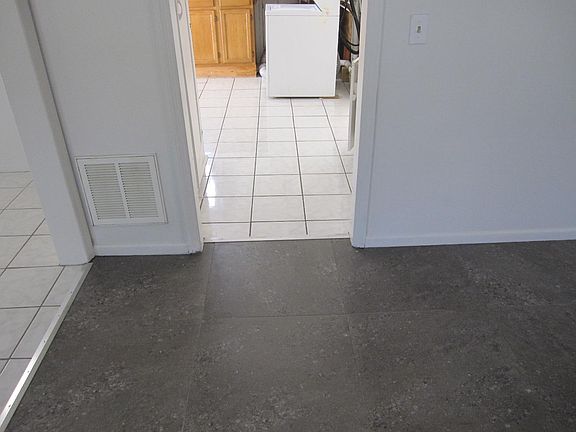 View into kitchen from living room