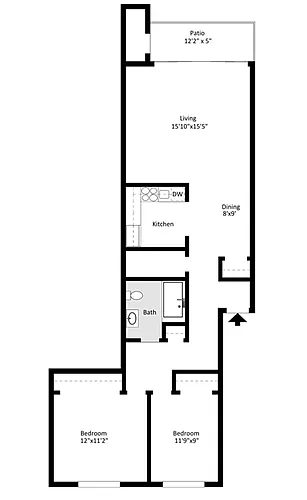 Floor plan 2 Bed