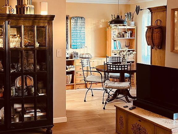 View to eating nook from living room