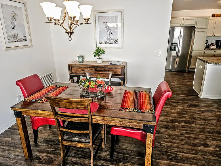 You won't find this in most homes! A table for six when family and friends stop by for a visit