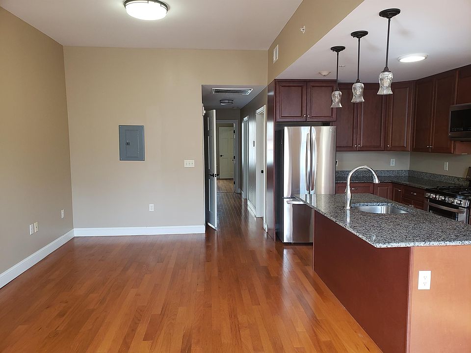 Living area and kitchen