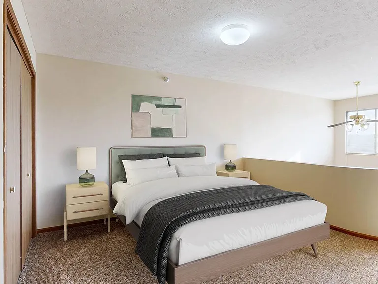 Wake up to natural light and a unique overhead view of your main living space below in the Madison.