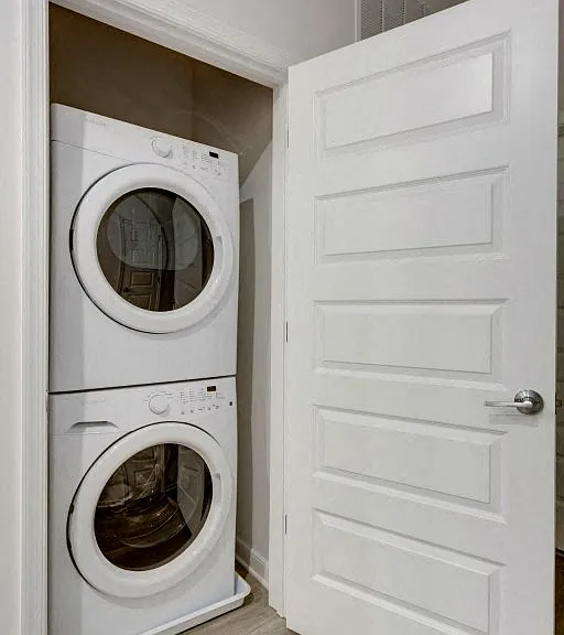 Full-size washer and dryer included