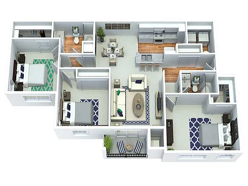 Floor plan 3 Bed MMI Upgraded