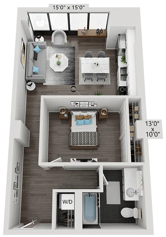 Floor plan 1 BED 1 BATH