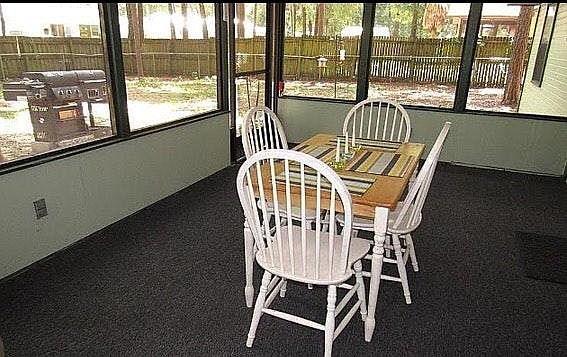 Screened-in, back porch