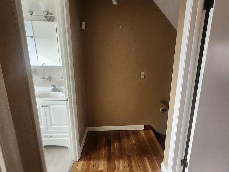 view from in front of linen closet