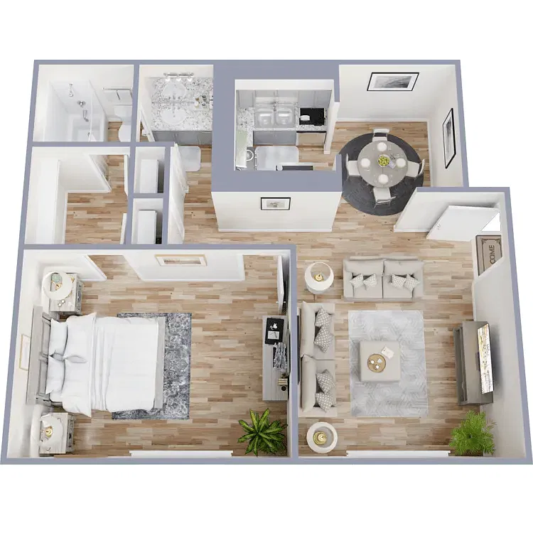 Floor plan 1 Bedroom 1 Bath