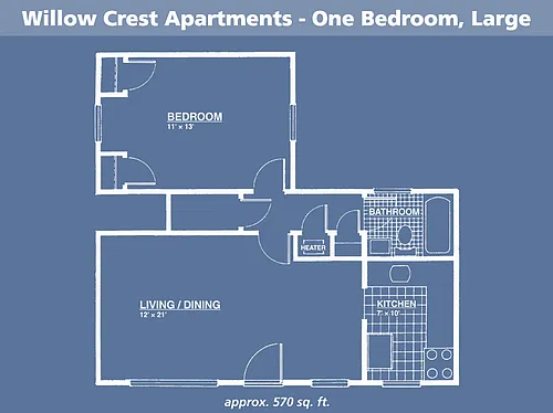 Floor plan 1 Bedroom - Large