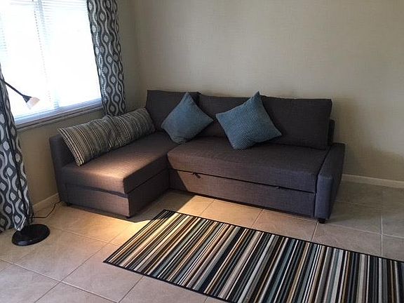 sleeper sofa bed in living area